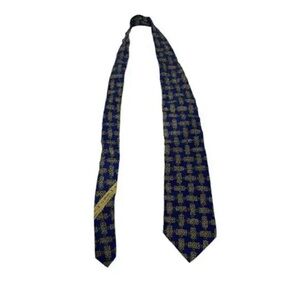 Valentino Cravatte Silk Blue & Gold‎ Printed Tie